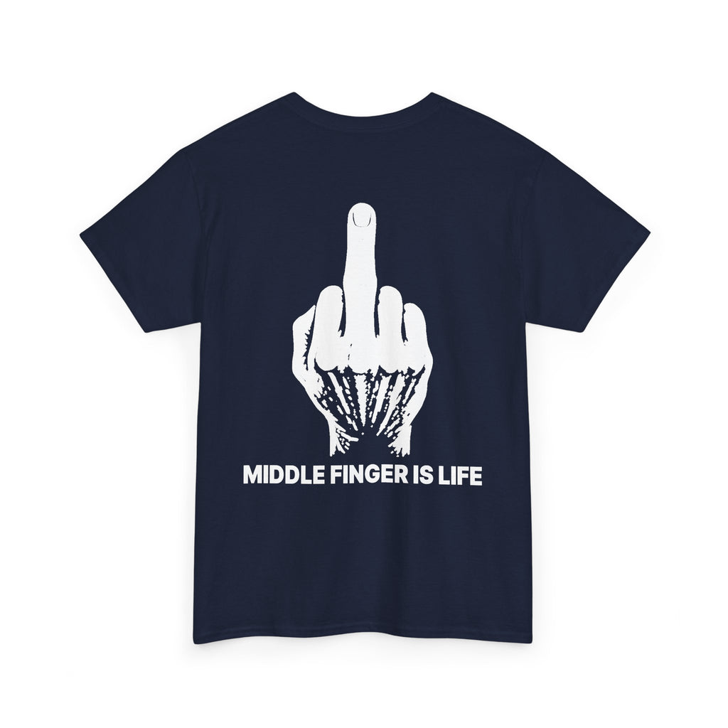 No ShopCo Middle Finger Is Life T-shirt, white graphic – photo 14
