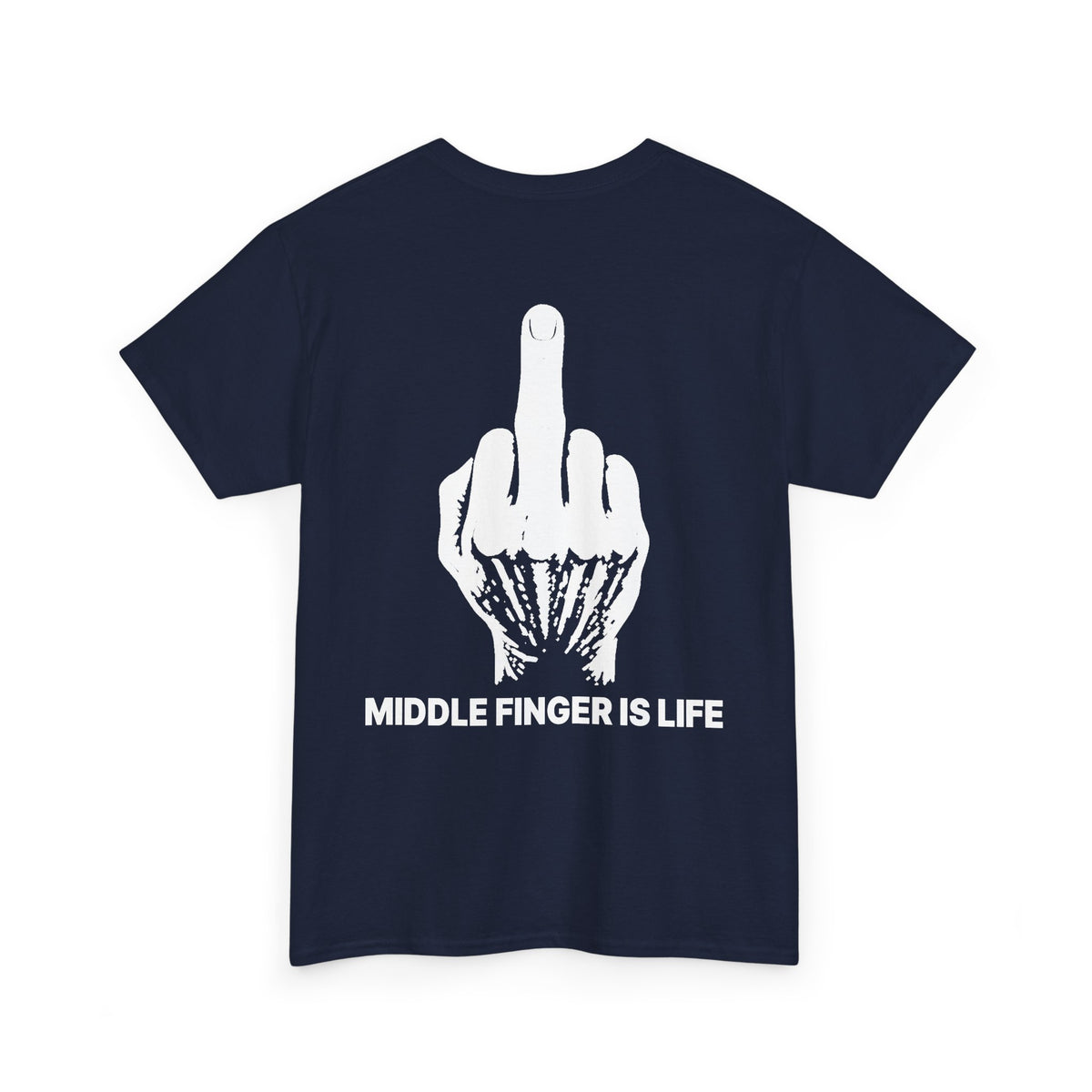 No ShopCo Middle Finger Is Life T-shirt, white graphic – photo 14