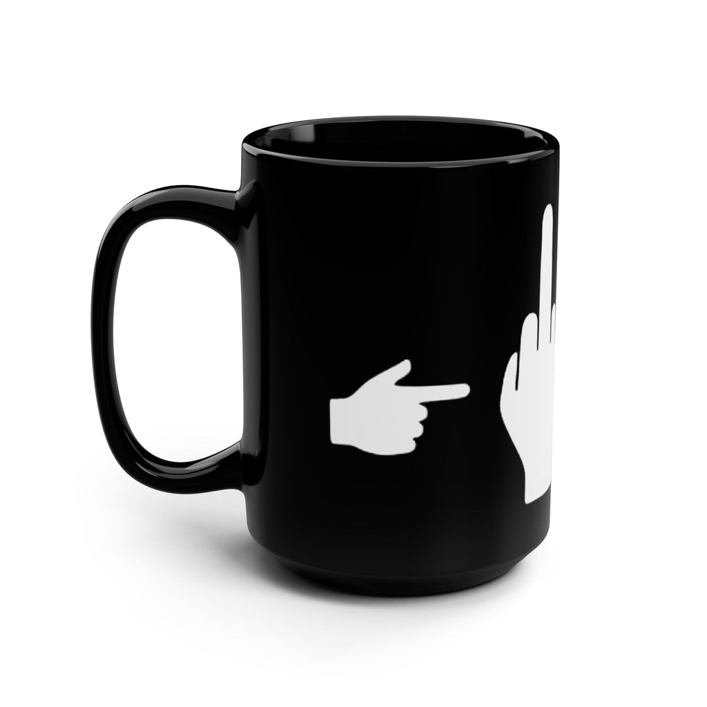 No ShopCo Pointer Finger 15oz black mug, white – photo 4