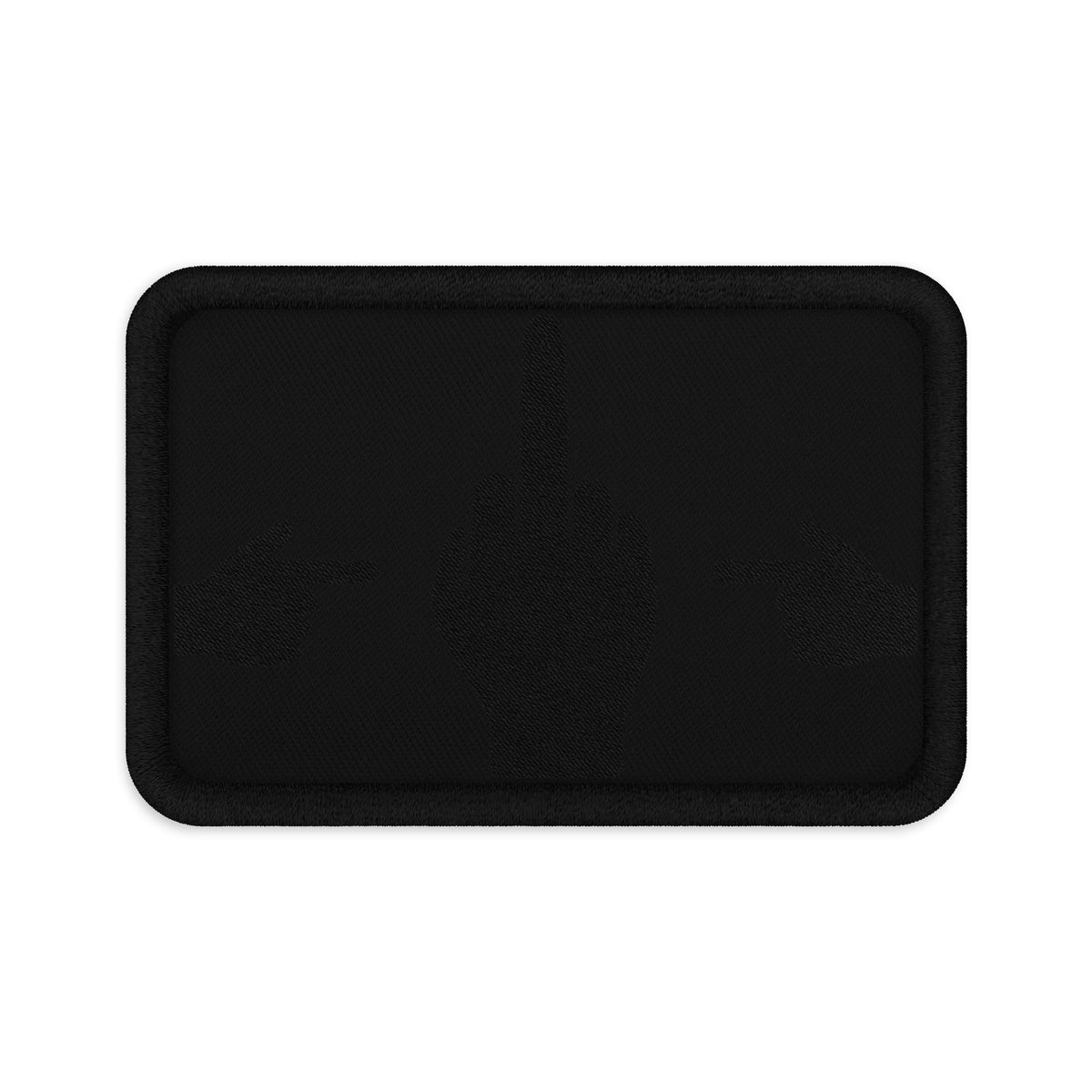 No ShopCo Pointer Finger stealth tactical patch, black embroidery on black twill