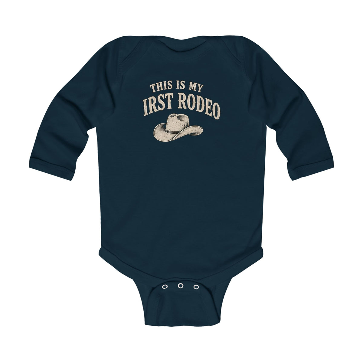 No ShopCo This Is My First Rodeo long-sleeve infant bodysuit