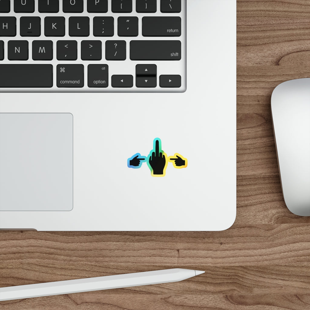 No ShopCo holographic middle finger sticker – photo 7