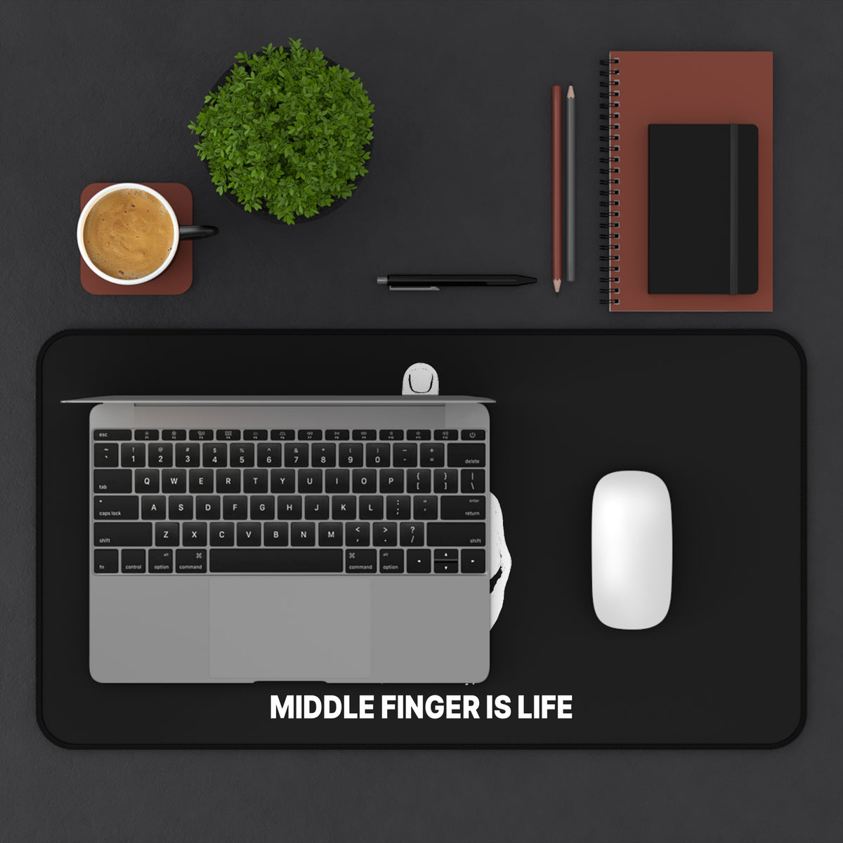 No ShopCo Middle Finger Is Life black desk mat – photo 7