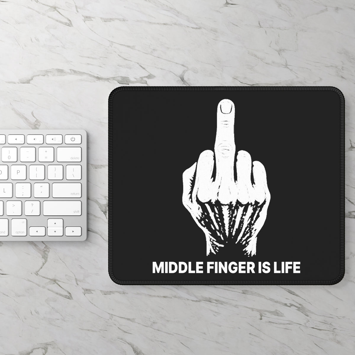 No ShopCo Middle Finger Is Life black gaming mouse pad – photo 2