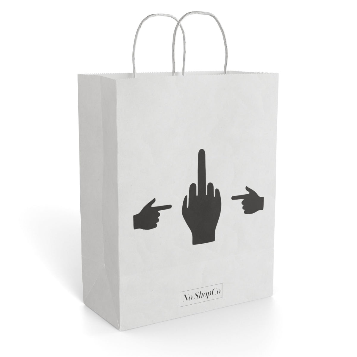 No ShopCo Pointer Finger paper gift bag in kraft or white