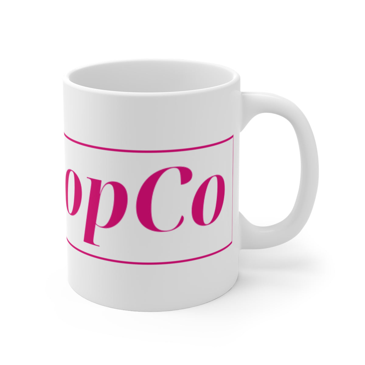 No ShopCo Logo 11oz white mug, fuchsia logo – photo 3
