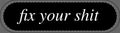 No ShopCo FYS skateboard deck with fix your shit in white italic serif lettering on black, horizontal layout
