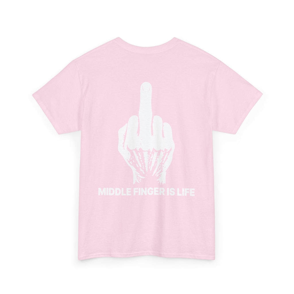 No ShopCo Middle Finger Is Life T-shirt, white graphic – photo 12