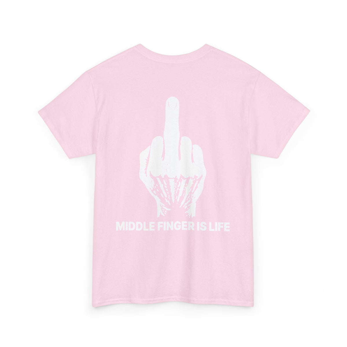 No ShopCo Middle Finger Is Life T-shirt, white graphic – photo 12