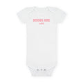 No ShopCo Boobs Are Life organic baby bodysuit with pink lettering