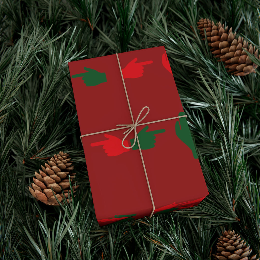 No ShopCo Pointer Finger Christmas gift wrap, dark red – photo 12