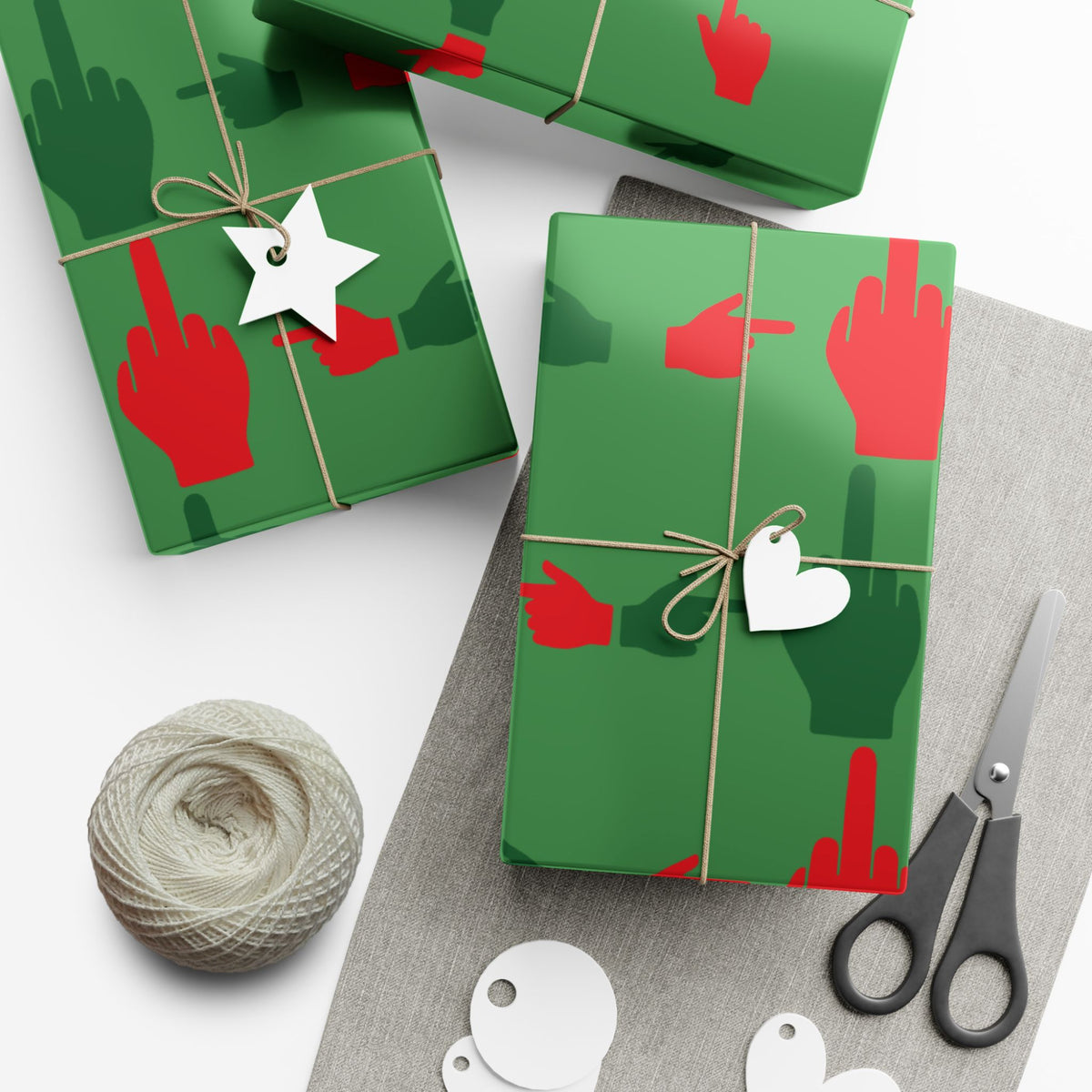 No ShopCo Pointer Finger Christmas gift wrap, green – photo 22