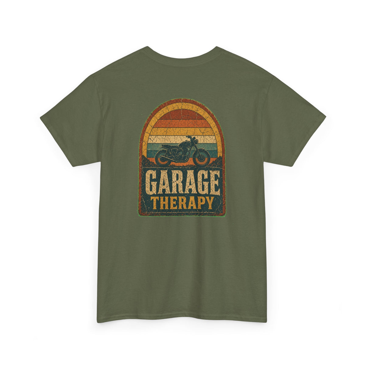 No ShopCo Garage Therapy retro motorcycle graphic T-shirt
