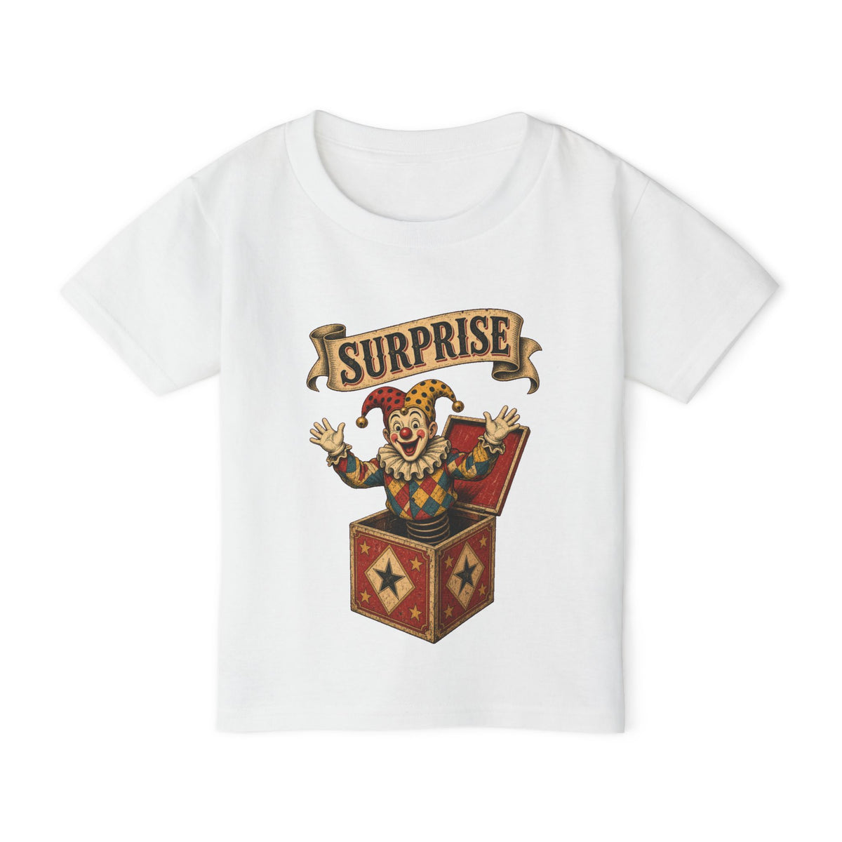 No ShopCo Surprise toddler T-shirt with jack-in-the-box graphic