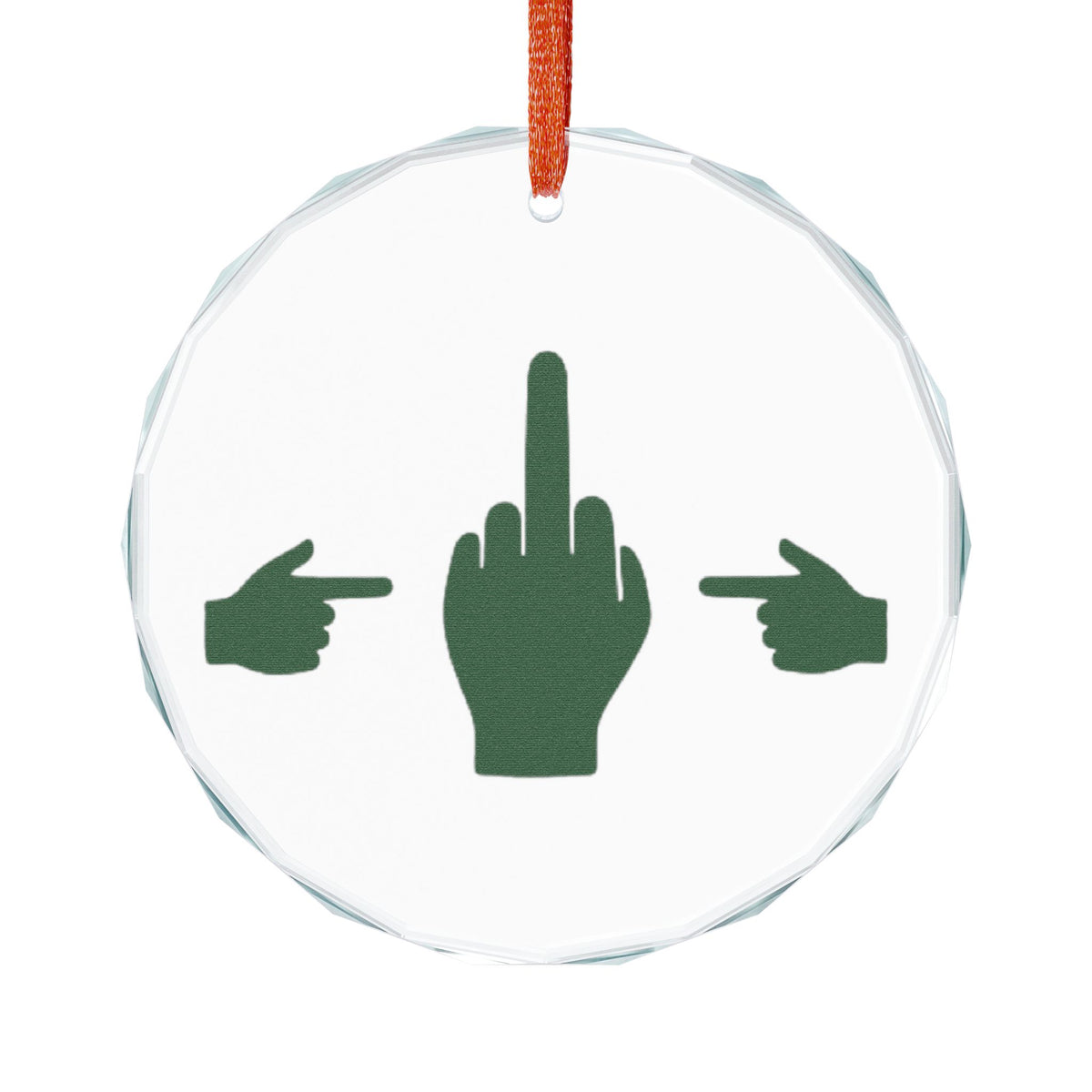 No ShopCo Pointer Finger glass ornament, green – photo 2
