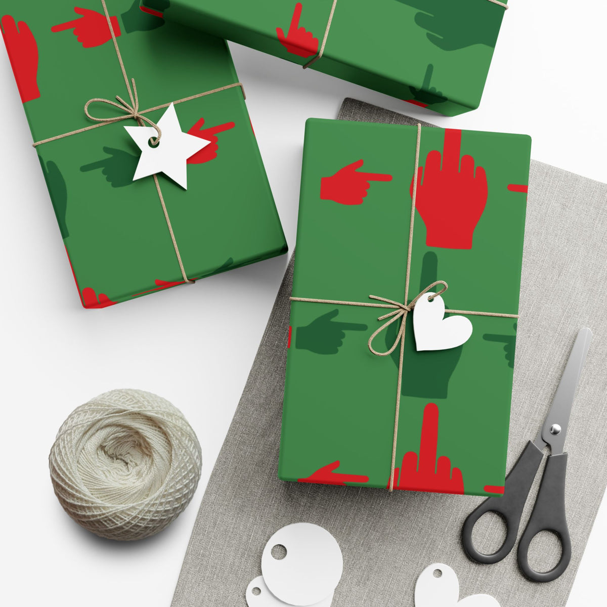 No ShopCo Pointer Finger Christmas gift wrap, green – photo 7