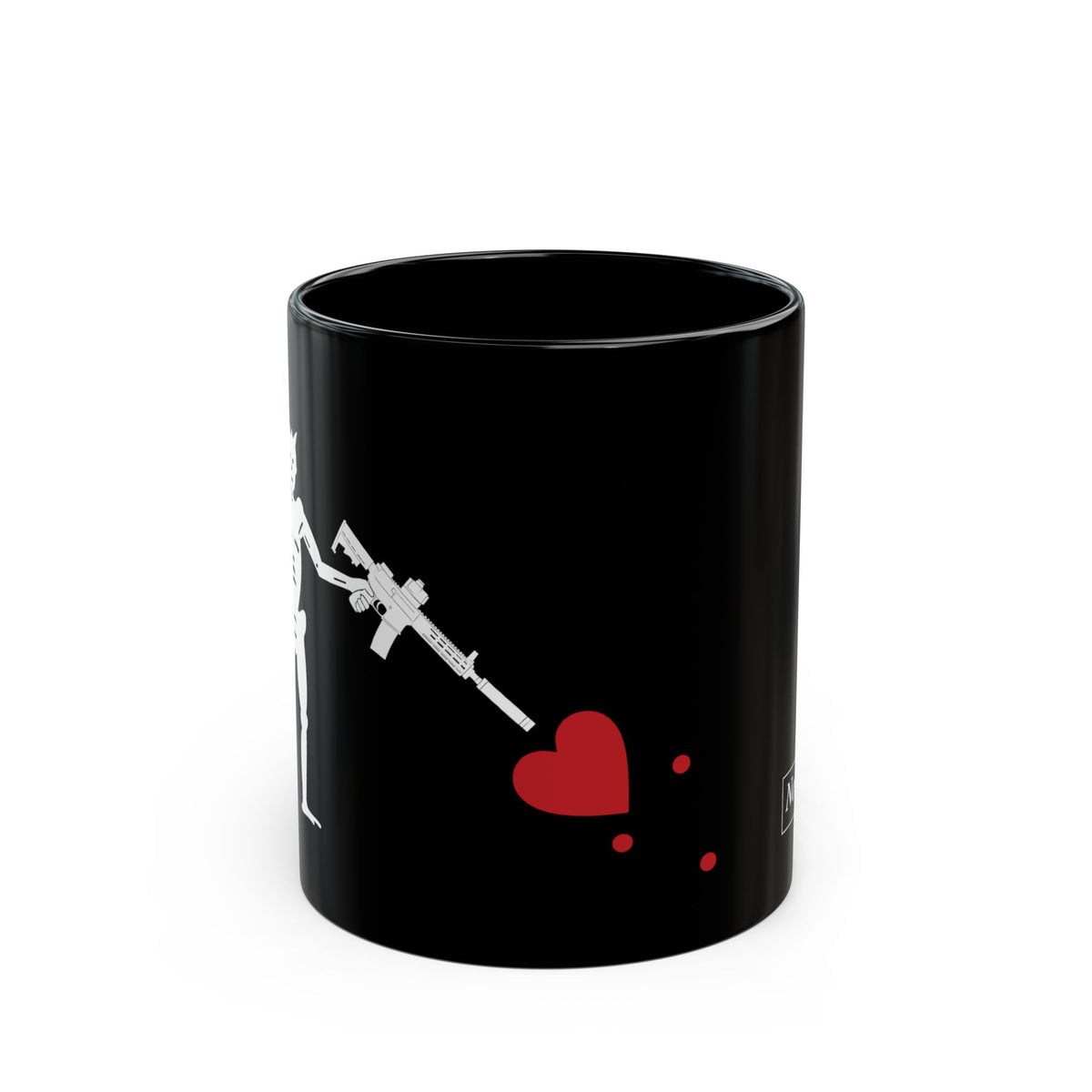 No ShopCo NFA Pirate black ceramic coffee mug, Hourglass Edition, 11oz and 15oz
