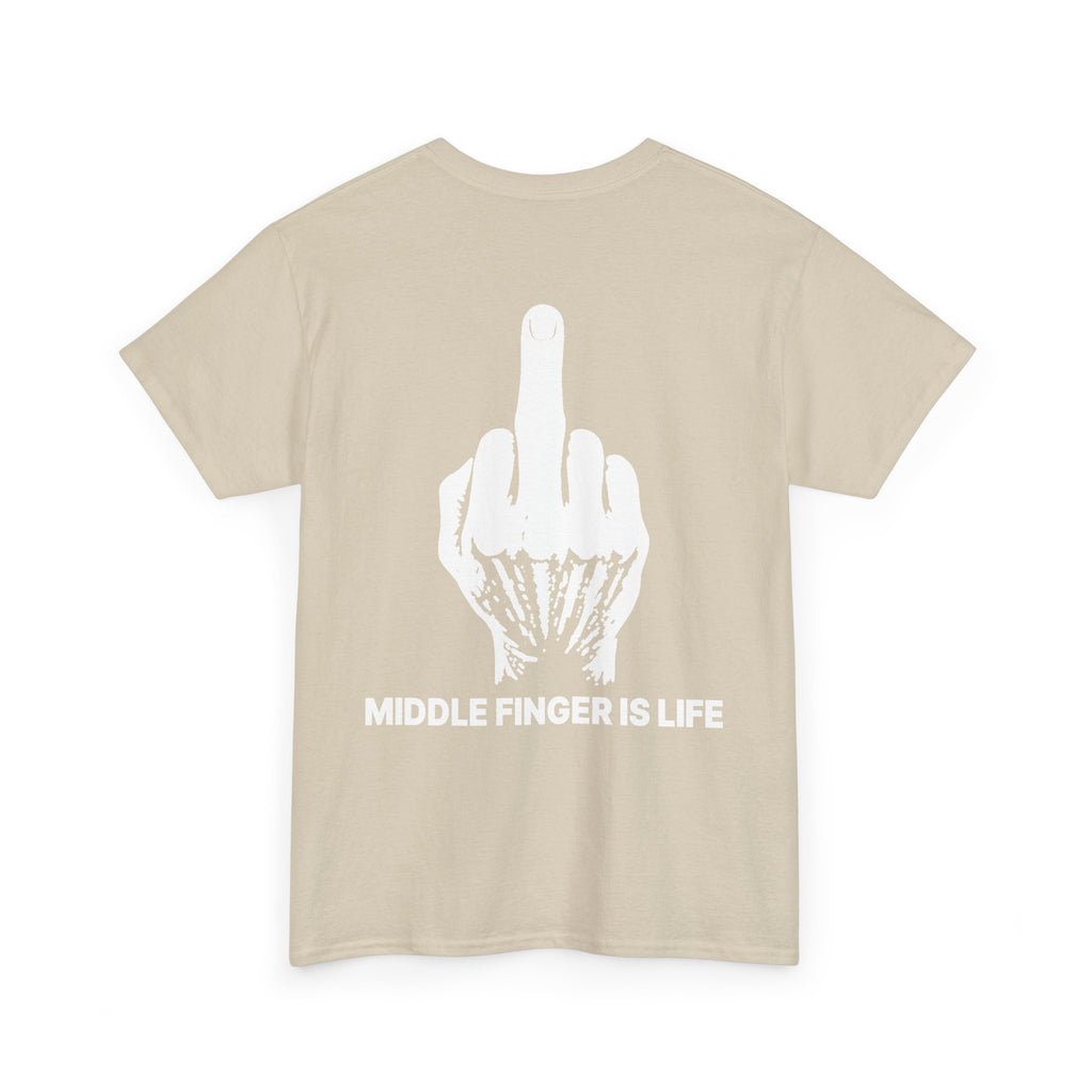No ShopCo Middle Finger Is Life T-shirt, white graphic – photo 9