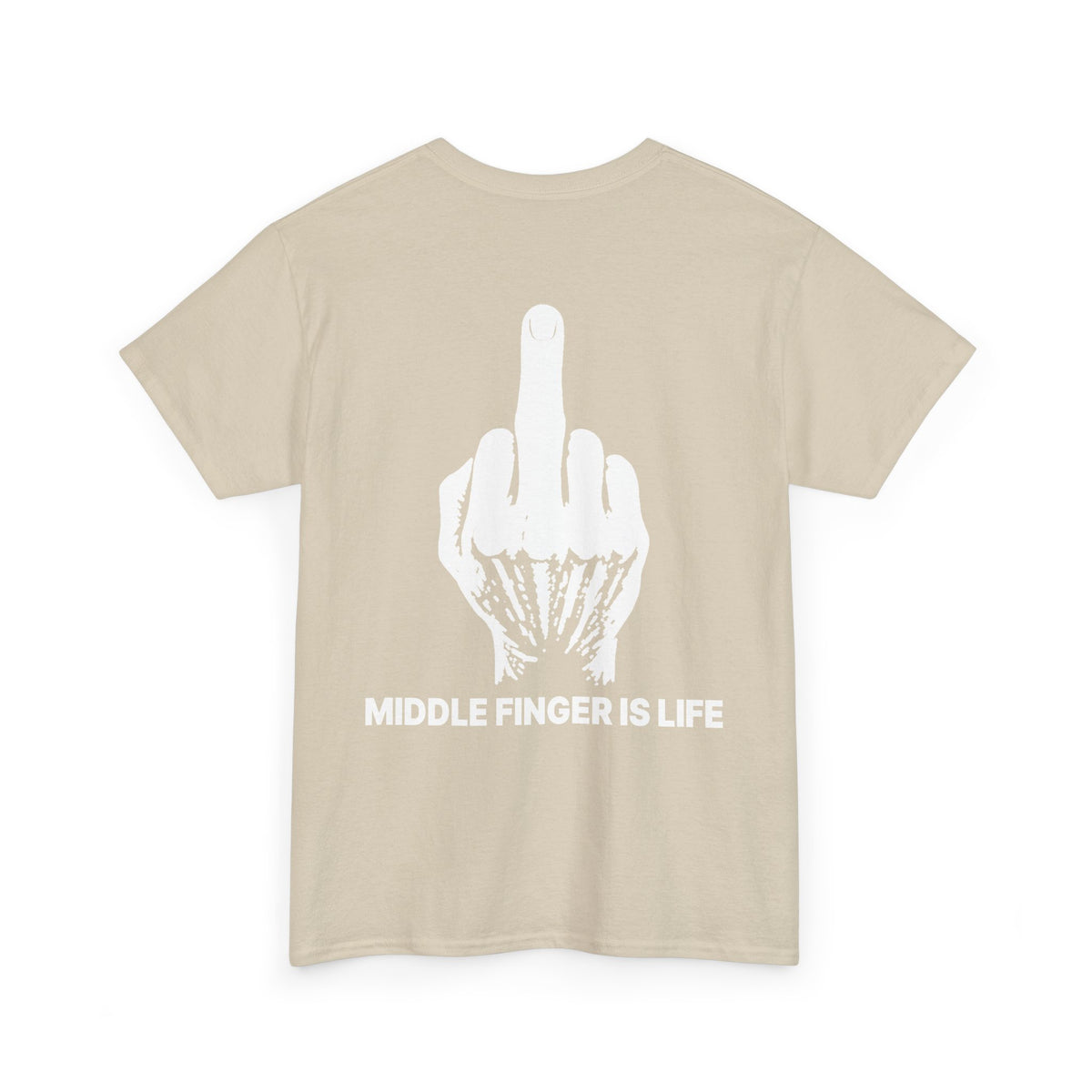 No ShopCo Middle Finger Is Life T-shirt, white graphic – photo 9