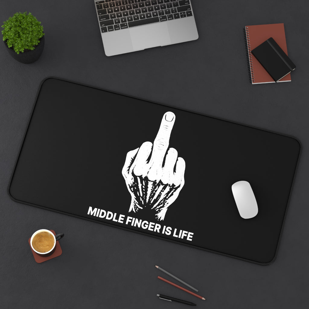 No ShopCo Middle Finger Is Life black desk mat – photo 10