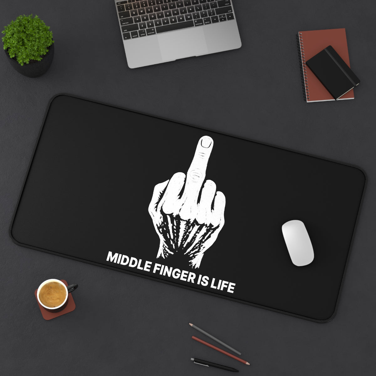 No ShopCo Middle Finger Is Life black desk mat – photo 10