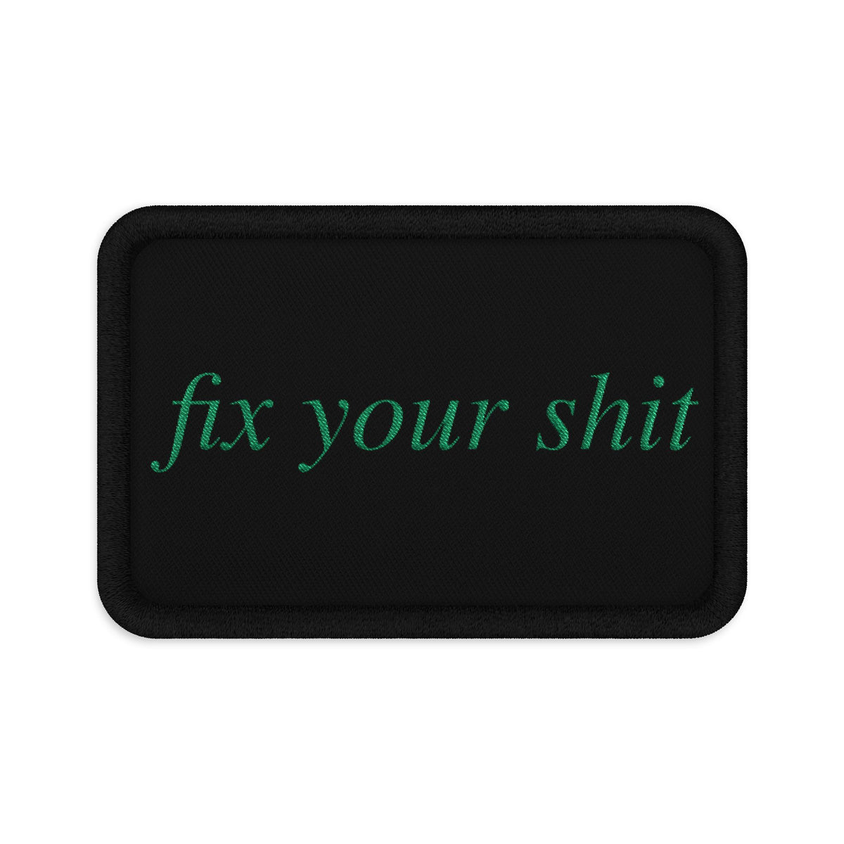 No ShopCo FYS 3 x 2 inch tactical patch, military green script on black