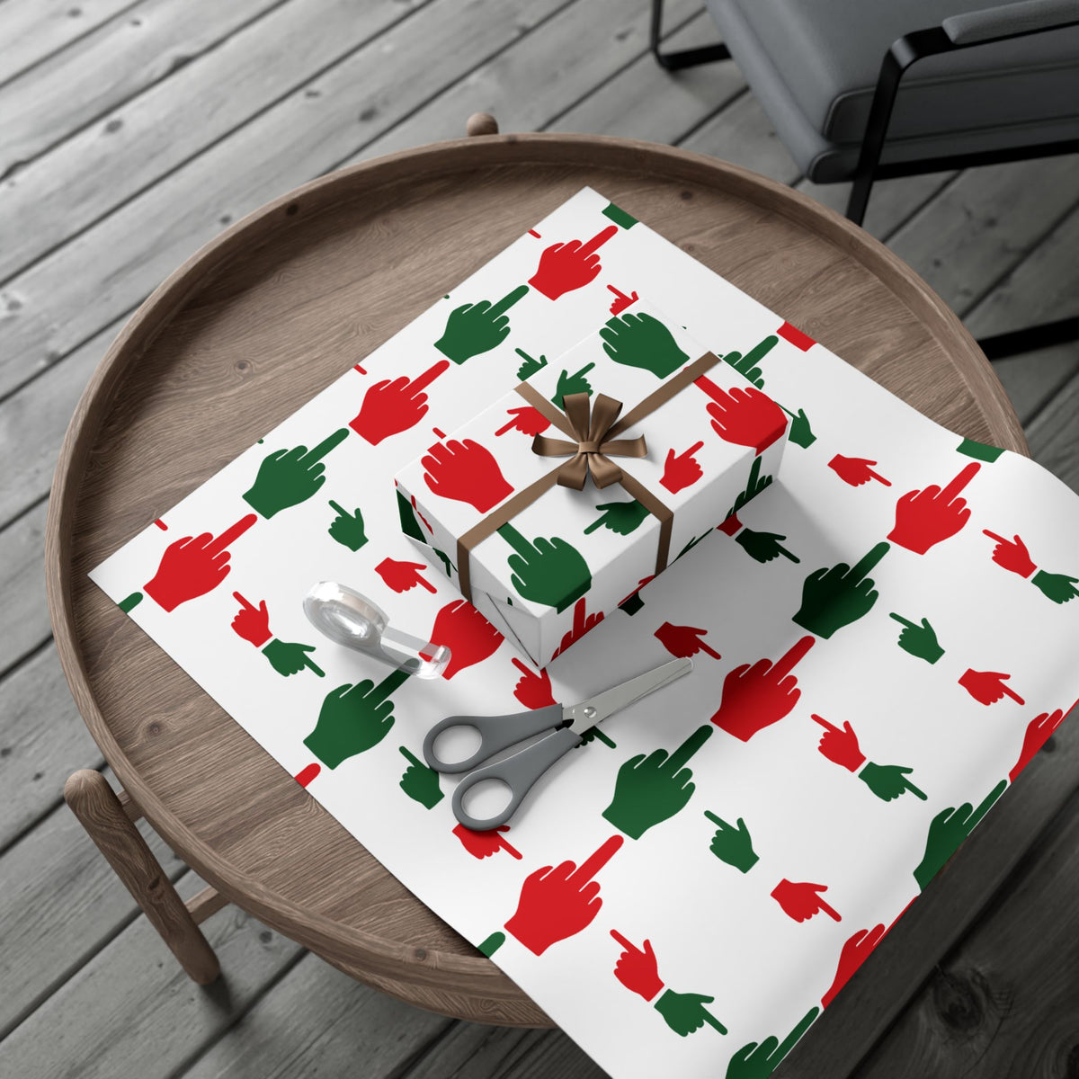 No ShopCo Pointer Finger Christmas gift wrap, white – photo 7