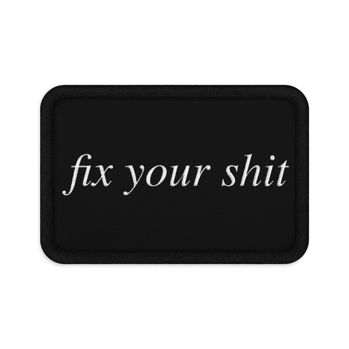 No ShopCo FYS 3 x 2 inch tactical patch, white script on black