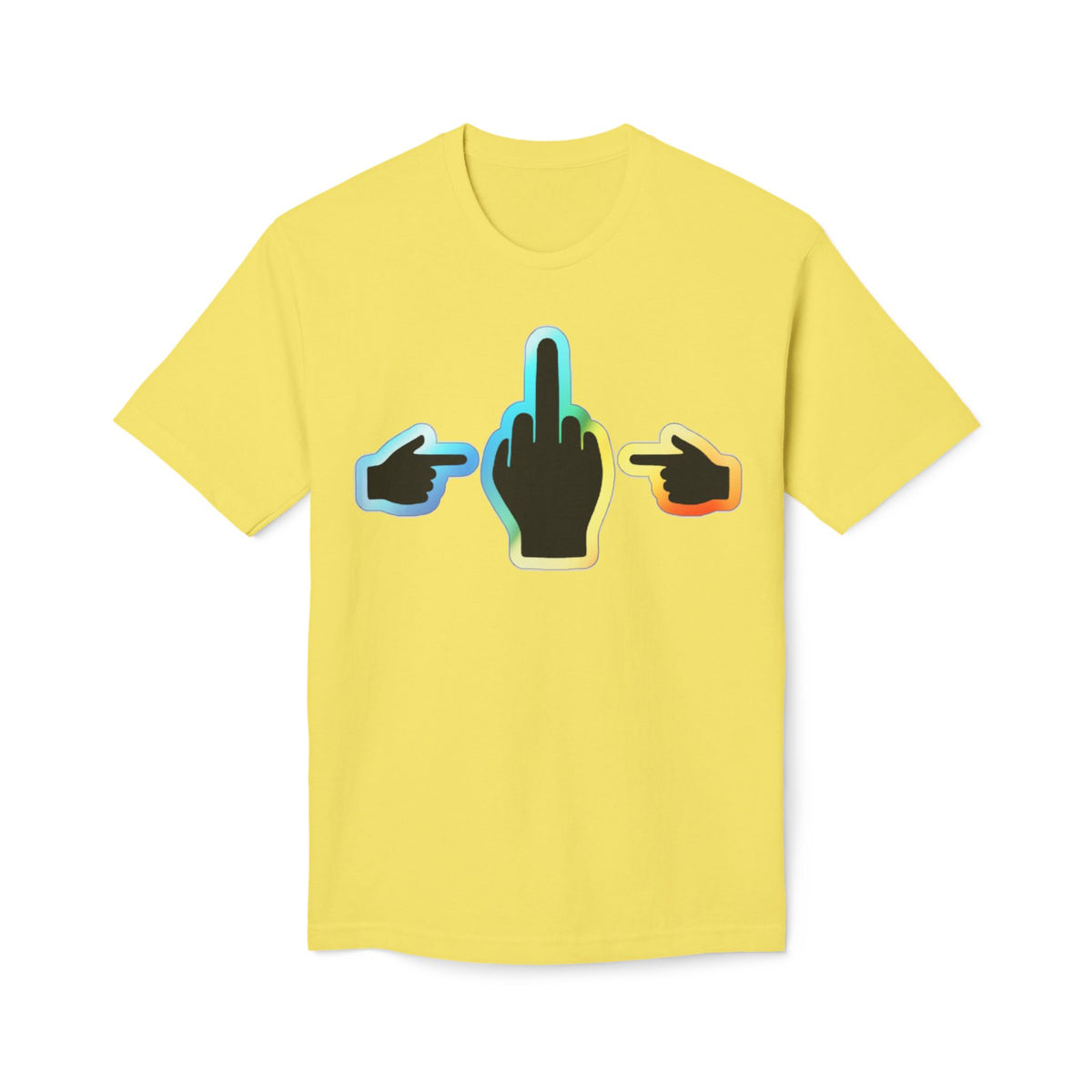 No ShopCo Pointer Finger T-shirt with gradient front graphic and black back logo