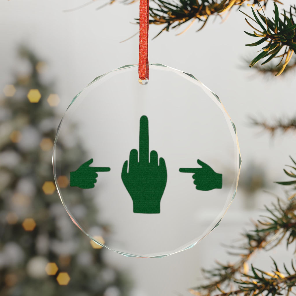 No ShopCo Pointer Finger glass ornament, green – photo 3