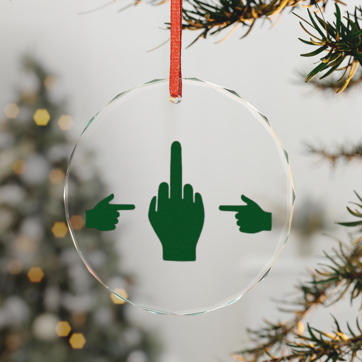 No ShopCo Pointer Finger glass ornament, green – photo 3