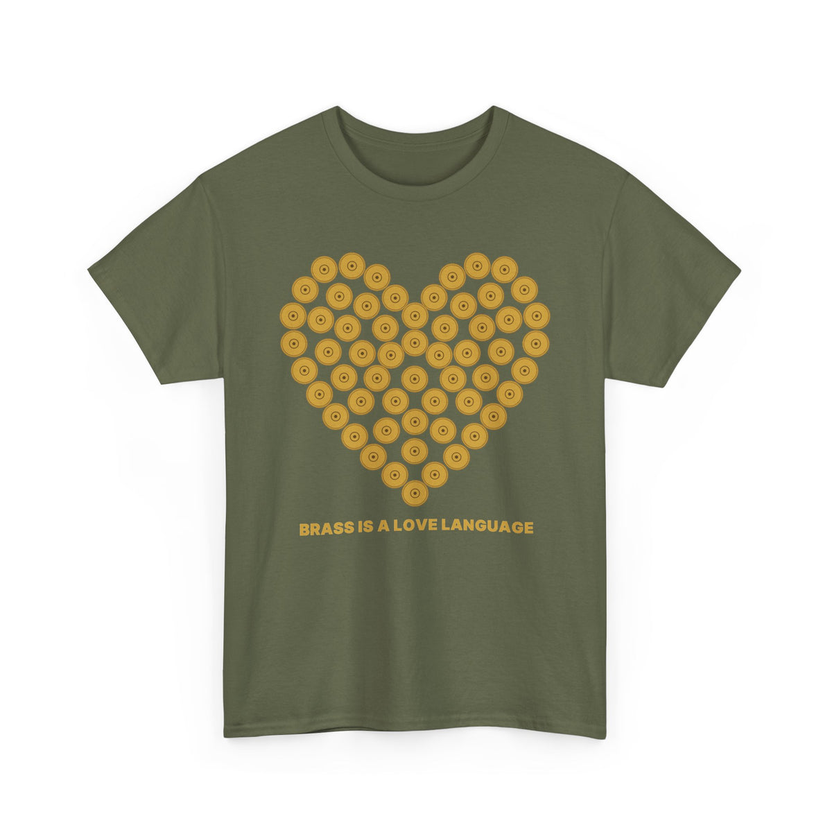 No ShopCo Brass Is A Love Language T-shirt, gold front – photo 3