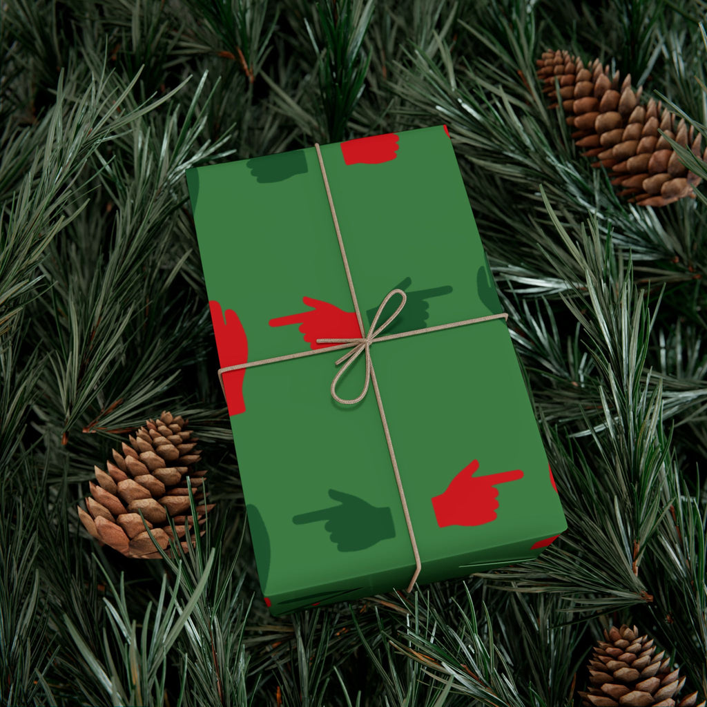 No ShopCo Pointer Finger Christmas gift wrap, green – photo 24