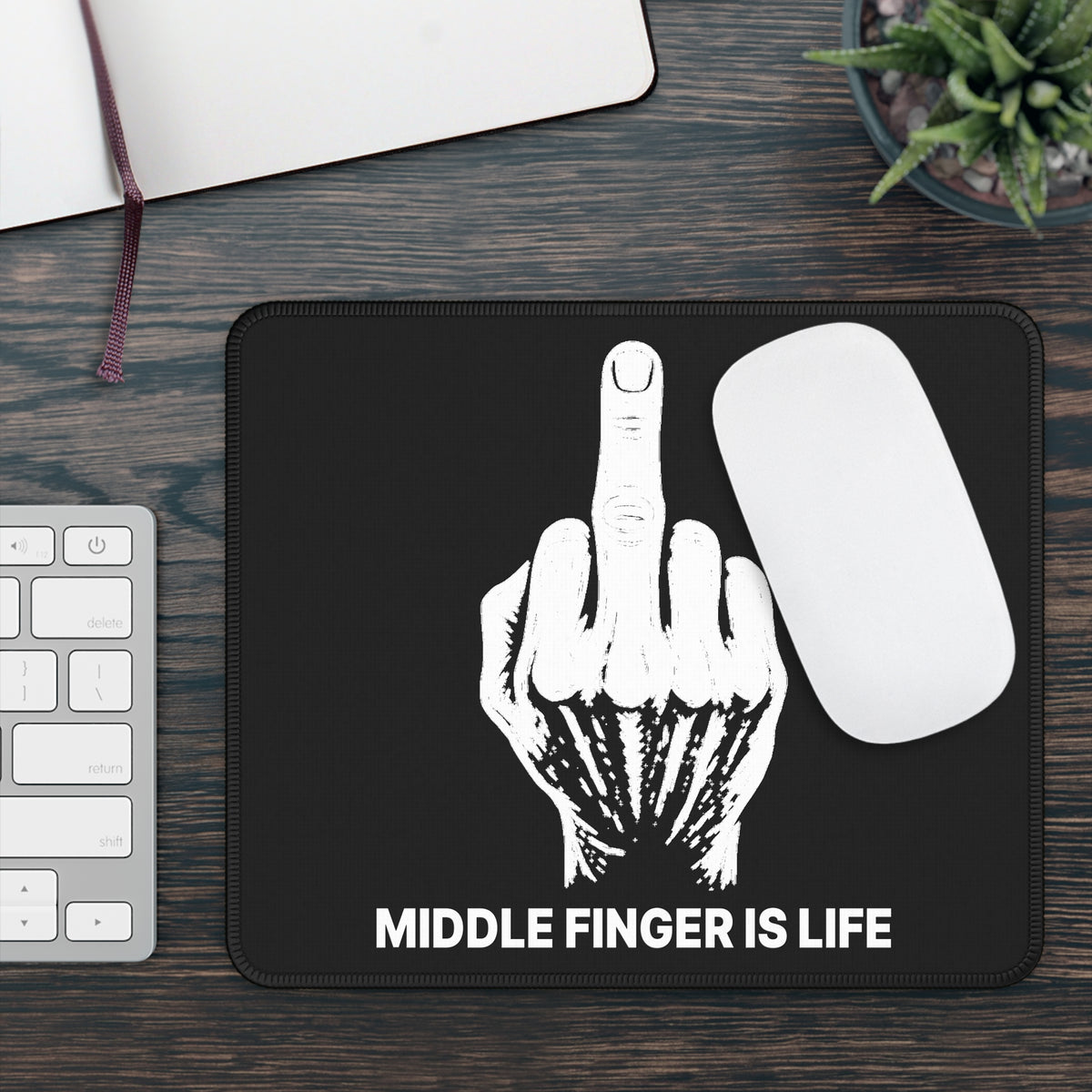 No ShopCo Middle Finger Is Life black gaming mouse pad – photo 4