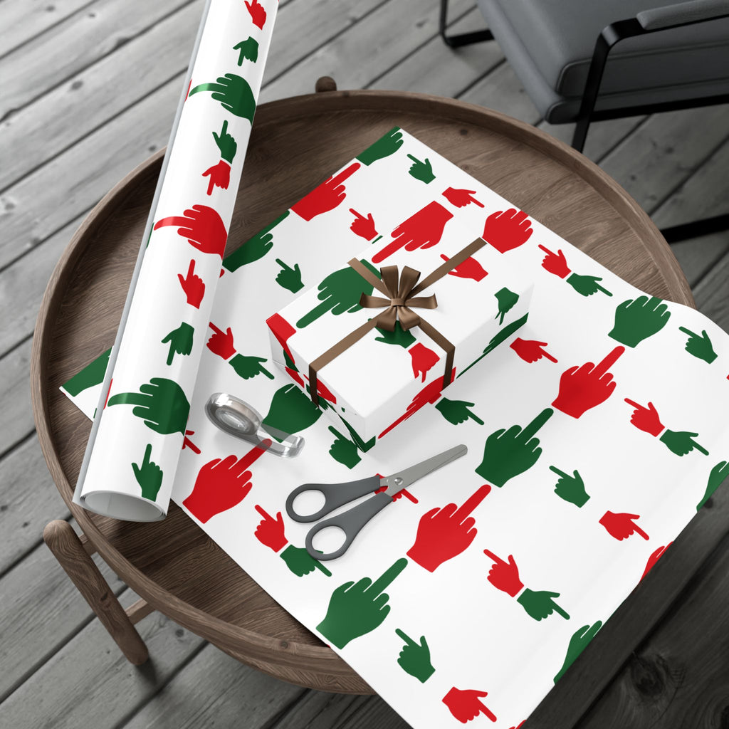 No ShopCo Pointer Finger Christmas gift wrap, white – photo 12