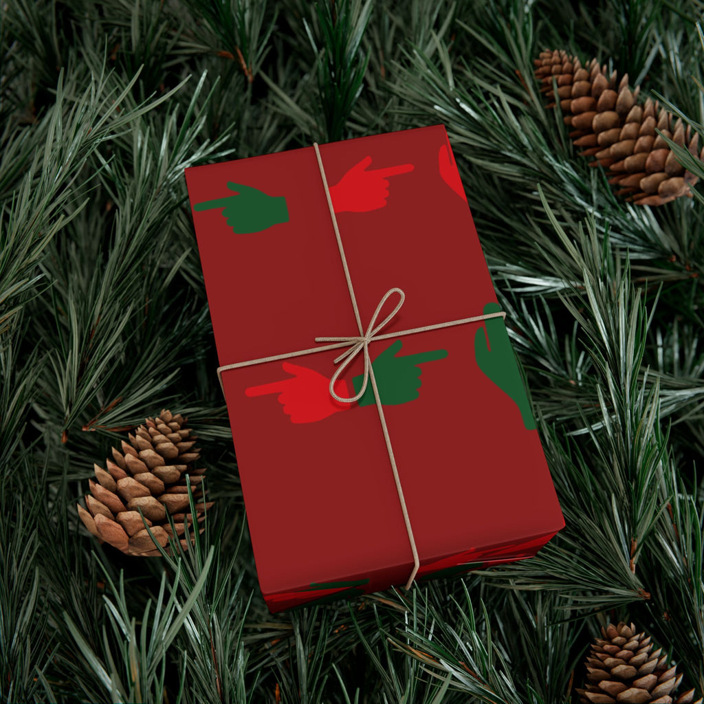 No ShopCo Pointer Finger Christmas gift wrap, dark red – photo 18