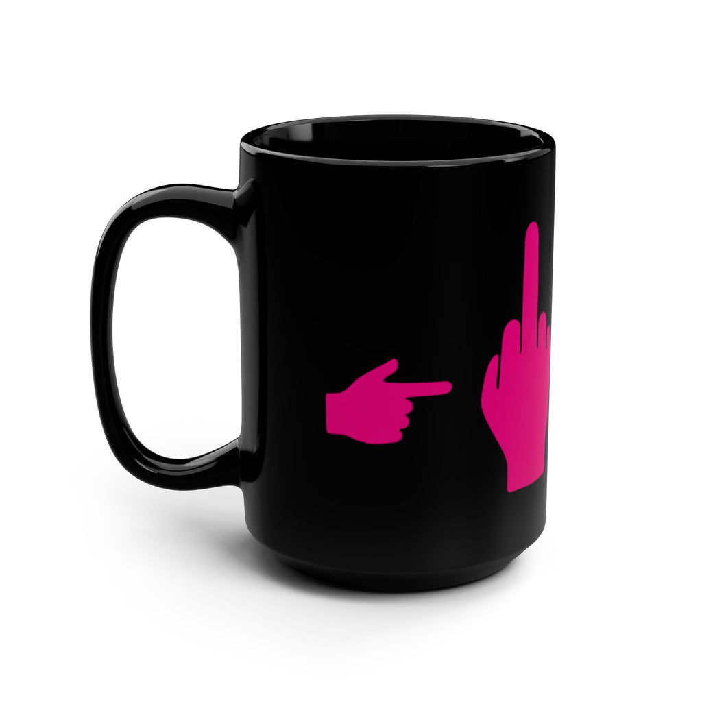 No ShopCo Pointer Finger 15oz black mug, fuchsia – photo 4