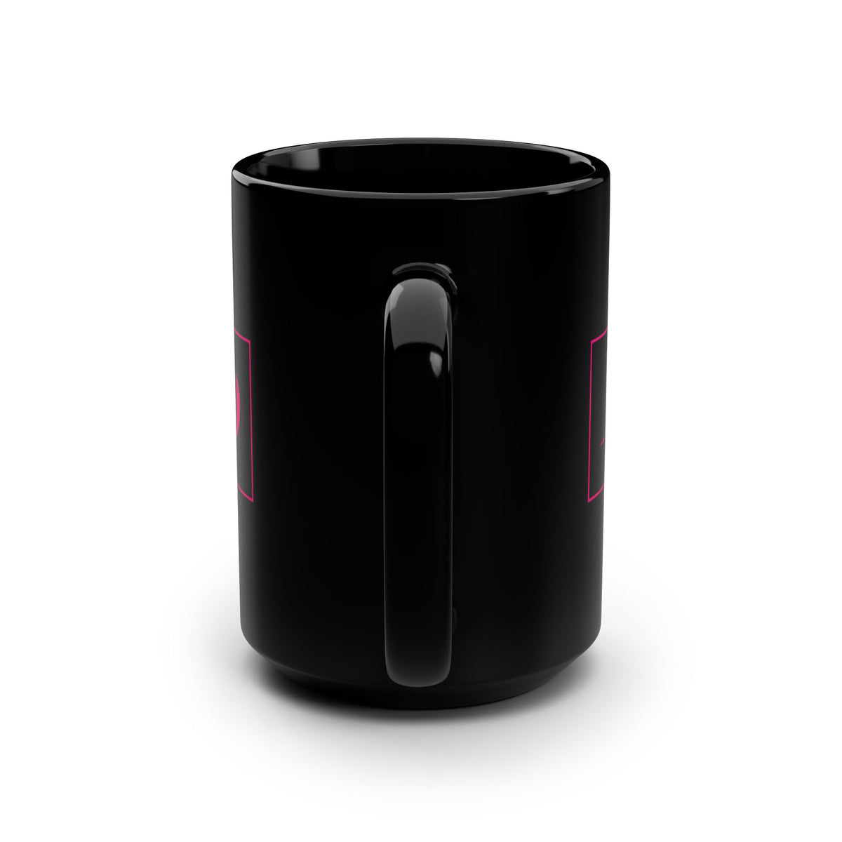 No ShopCo Logo 15oz black mug, fuchsia logo – photo 3