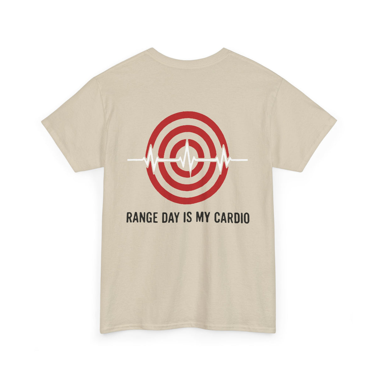 No ShopCo Range Day Is My Cardio T-shirt with red back artwork and black chest logo