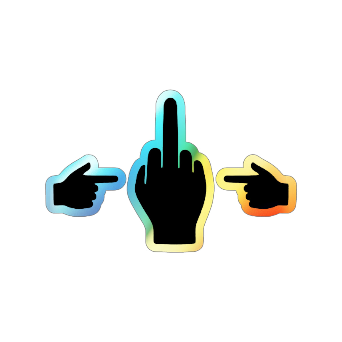 No ShopCo holographic middle finger sticker – photo 3