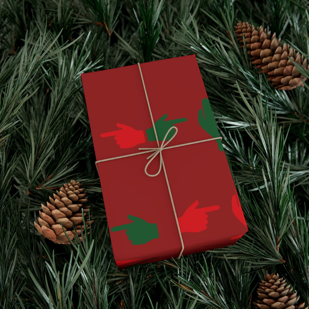 No ShopCo Pointer Finger Christmas gift wrap, dark red – photo 10