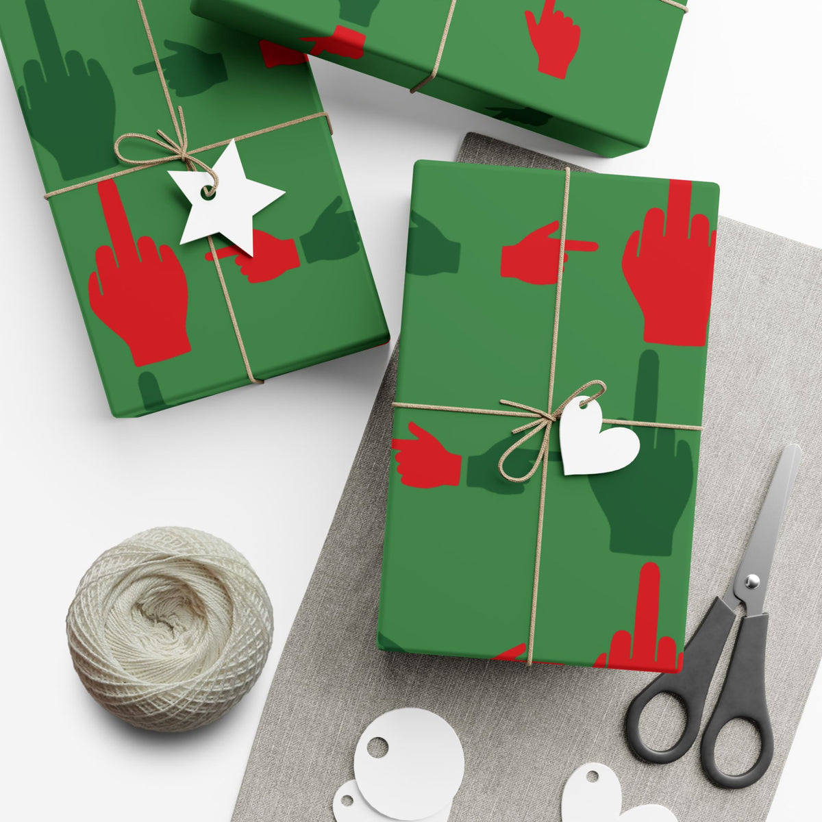 No ShopCo Pointer Finger Christmas gift wrap, green – photo 13