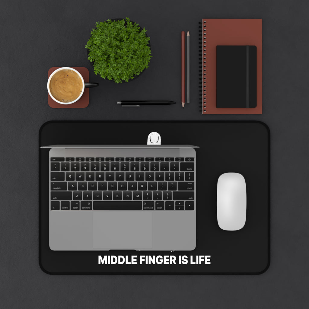 No ShopCo Middle Finger Is Life black desk mat – photo 4