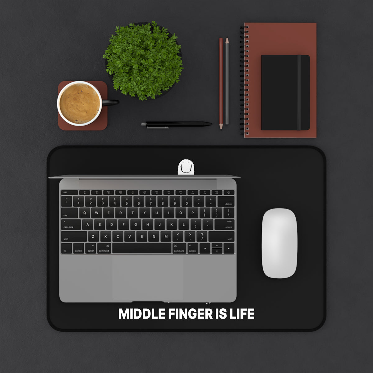 No ShopCo Middle Finger Is Life black desk mat – photo 4