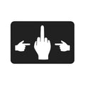 No ShopCo Pointer Finger black desk mat with white three-hand graphic