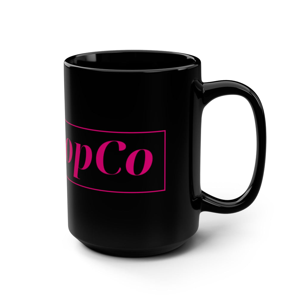 No ShopCo Logo 15oz black mug, fuchsia logo – photo 2