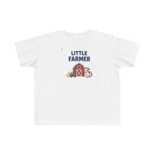 No ShopCo Little Farmer toddler T-shirt with barn, tractor and farm animals graphic