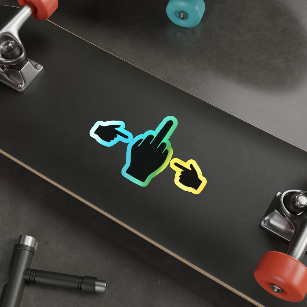 No ShopCo holographic middle finger sticker – photo 17