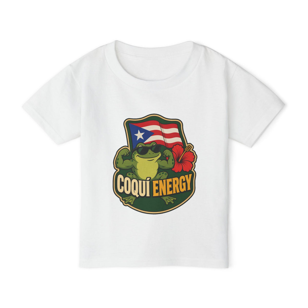 No ShopCo Puerto Rican Coquí toddler T-shirt with Coquí Energy frog graphic