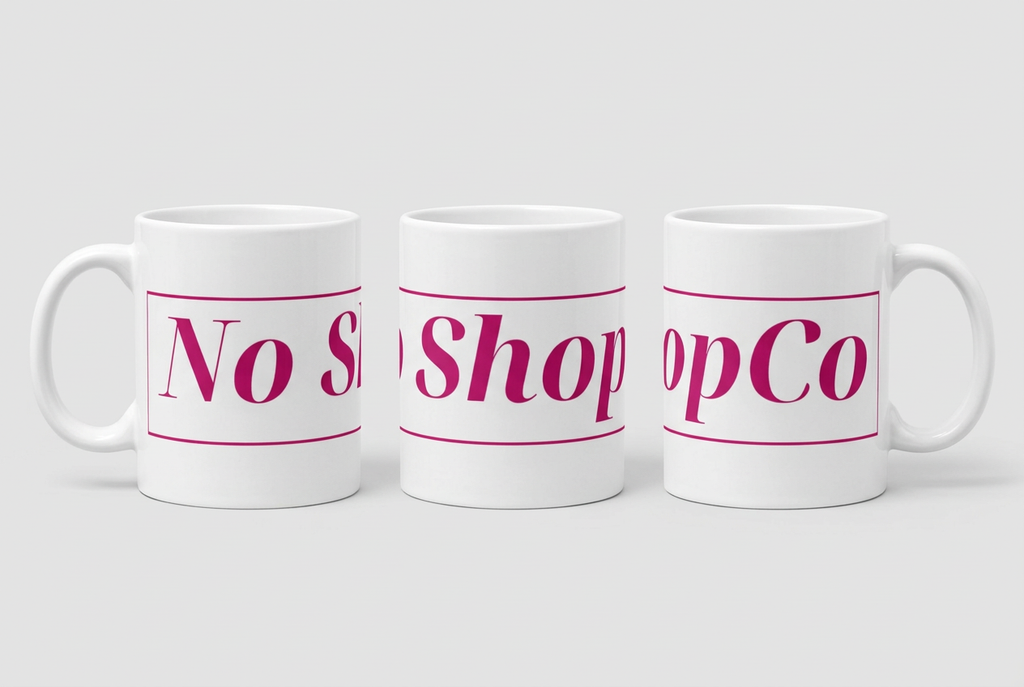 No ShopCo Logo 11oz white mug, fuchsia logo – photo 5